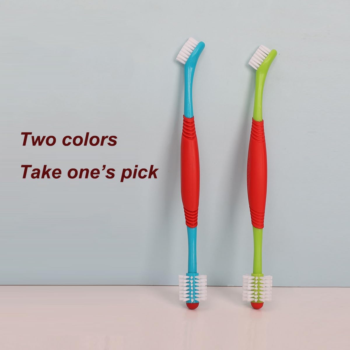 2 Pcs Dog Toothbrush Double Headed pet Toothbrush Soft 360 Degree Dog Tooth Brush Double-Headed Design Brush Head for Small and Large Dogs Cats Puppy Teeth Cleaning