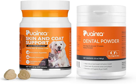 Dog Teeth Cleaning Powder + Dog Vitamins