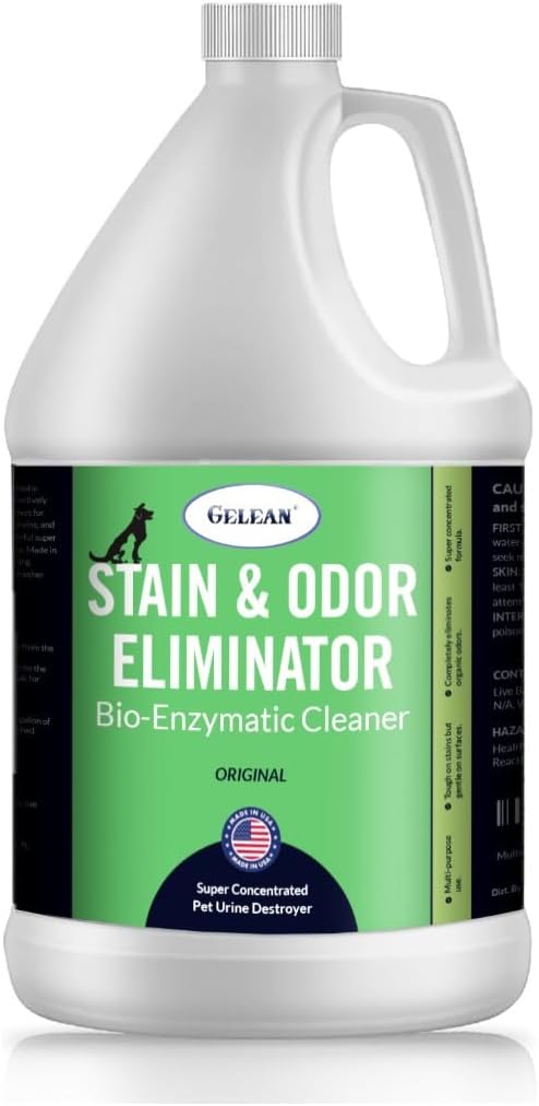 Strong Stain & Odor Eliminator - Cats & Dog Enzymatic Urine Destroyer -MADE IN USA- Fresh Scent Multi-Purpose Pet Stain Remover for Floors, Carpet, Bathrooms, Drains & Trash Deodorizer cleaner, 128oz