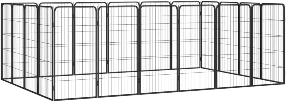 LUMILAND Durable and Spacious 20-Panel Dog Playpen, Powder-Coated Steel, for Safe Outdoor Exercise, Black