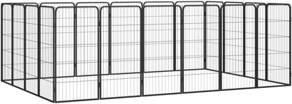 LUMILAND Durable and Spacious 20-Panel Dog Playpen, Powder-Coated Steel, for Safe Outdoor Exercise, Black