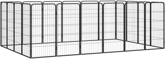 LUMILAND Durable and Spacious 20-Panel Dog Playpen, Powder-Coated Steel, for Safe Outdoor Exercise, Black