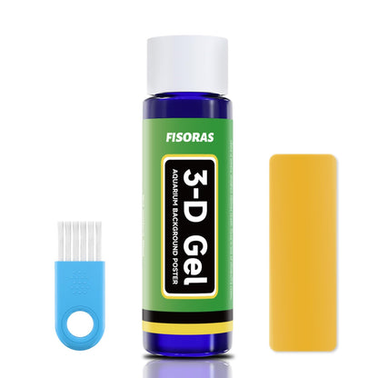 Aquarium Background Gel,Clear Aquarium Glue for Applying Fish Tank Background,Odorless Fish Tank Poster Glue with Brush and Scraper,Easy to Remove,Clearer and Brighter-1OZ (30ml)