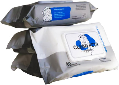 Unscented Pet Cleaning Wipes 80 Count No frangrance, Grooming Wipes for Dogs and Cats