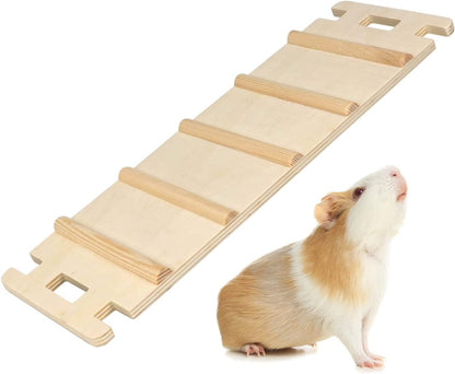 YKD 3-in-1 Guinea Pig and Chinchilla Castle Series: Wooden Large, Medium and Top Bridge Bundle Suit
