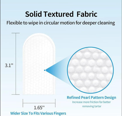 Dog Teeth Cleaning Finger Wipes, 100pcs Pet Dental Care Finger Wipes for Dogs and Cats Removing Plaque and Tartar Buildup, Freshens Breath -- Safe Ingredients Disposable No-Rinse Pet Finger Toothbrush