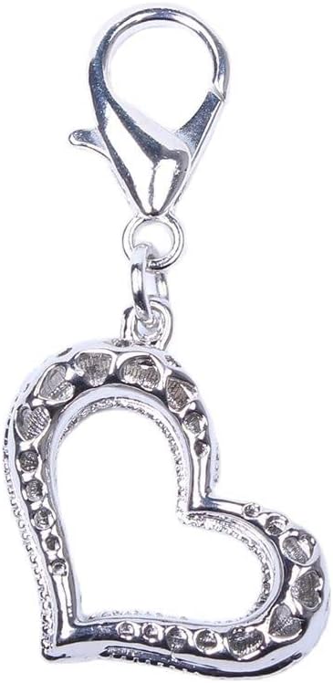 Bling Rhinestones Heart Charm Pendant Jewelry for Pet Dog Cat Puppy Necklace Collar Accessory