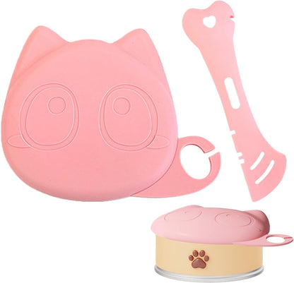 Lid and Spoon for Cat Food Jars | Lids for Cans and Spoons for Cats, Silicone Cover for Storage, and Scoop for Portioning Meals