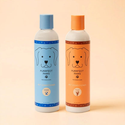 Pet Conditioner for Dogs & Cats – Hydrating Oat and Aloe for Sensitive, Itchy Skin – Gentle, Vegan, Cruelty-Free, Sulfate-Free, Paraben-Free – Sweet Honey Almond Scent – Made in USA by Purrfect Paws