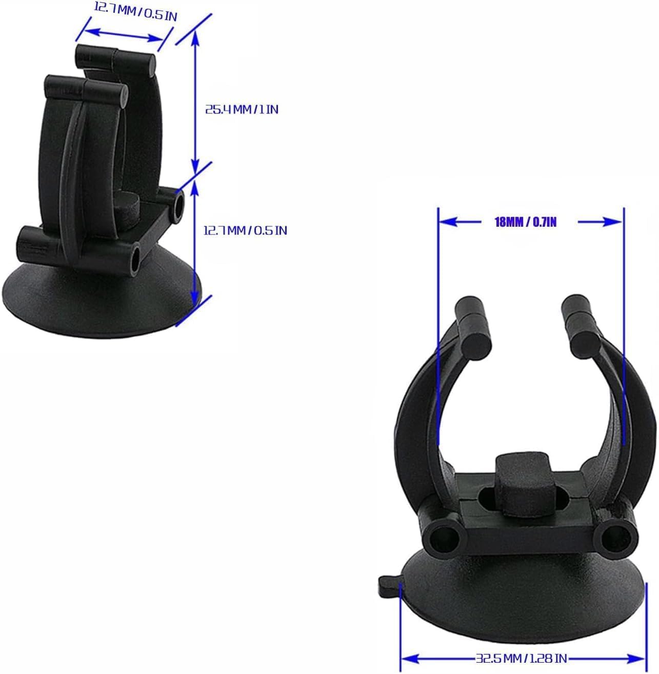 10Pcs Aquarium Suction Cup Clips, 18-22mm, Black, Universal Fish Tank Holders for Heaters, Pumps, Filters and Hood
