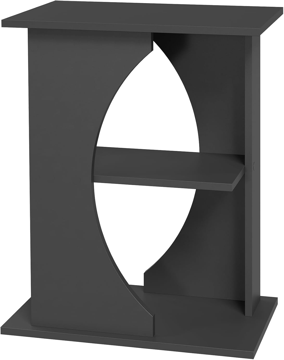 10 Gallon Fish Tank Stand, Wooden Aquarium Stand with 3-Tier Storage Shelves, Heavy Duty Turtle Reptile Terrarium Tank Stand for Home Office, 23.6" L x 11.8" W x 29.9" H, Black FTBK7601