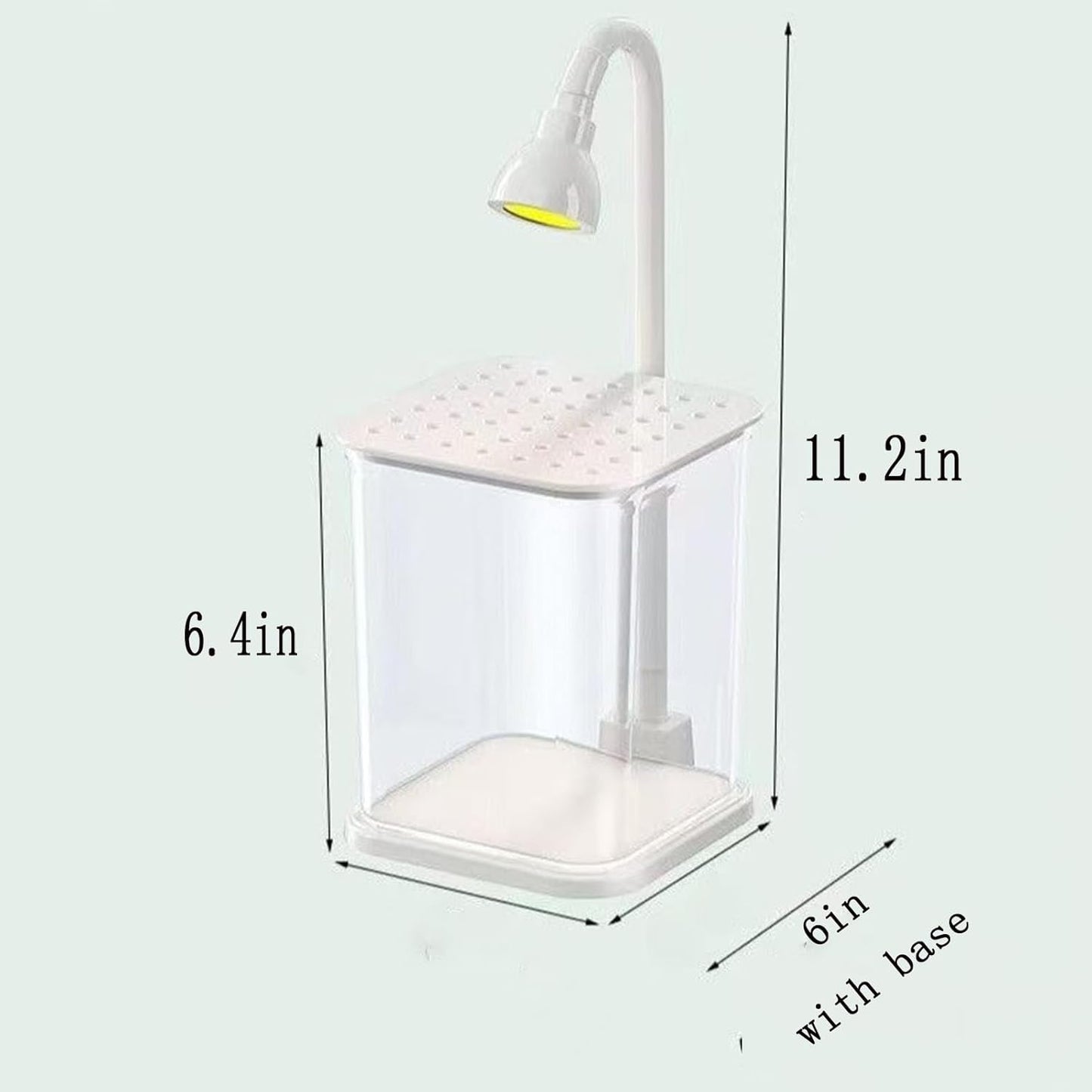 Betta Isolation & Breeding Starter Kit - 0.6Gallon Small Desktop Aquarium with LED Light, Heater, Clean Sponge, Plants, Luminous Stones, 6-in-1 Test Strips - for Betta Fish, Small Fish, Shrimp