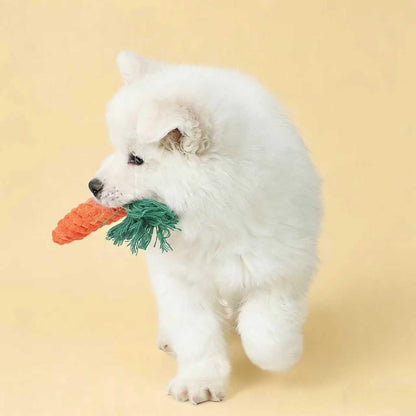 Dog Chew Knot Toy, Puppy Rope Toys, Rope Ball Knot Training Teeth Dogs Treats Toys, Featuring Giraffe,Orange, Carrot, and Duck-Shaped Ropes Toys Suitable for Puppies to Small Dogs