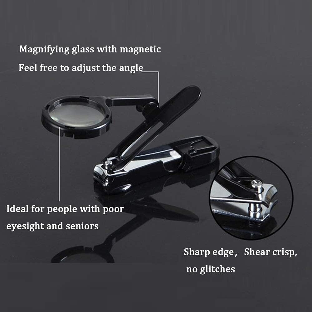 Guinea Pig Nail Clippers with Magnifying Glass Stainless Steel Claw Toenail Trimmer for Small Animal Hedgehog Rabbit Hamster Ferret Hamsters Chinchilla Sugar Glider Pet Grooming Supplies (Black)