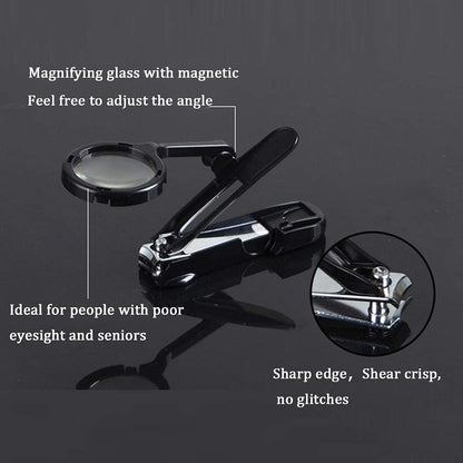 Guinea Pig Nail Clippers with Magnifying Glass Stainless Steel Claw Toenail Trimmer for Small Animal Hedgehog Rabbit Hamster Ferret Hamsters Chinchilla Sugar Glider Pet Grooming Supplies (Black)