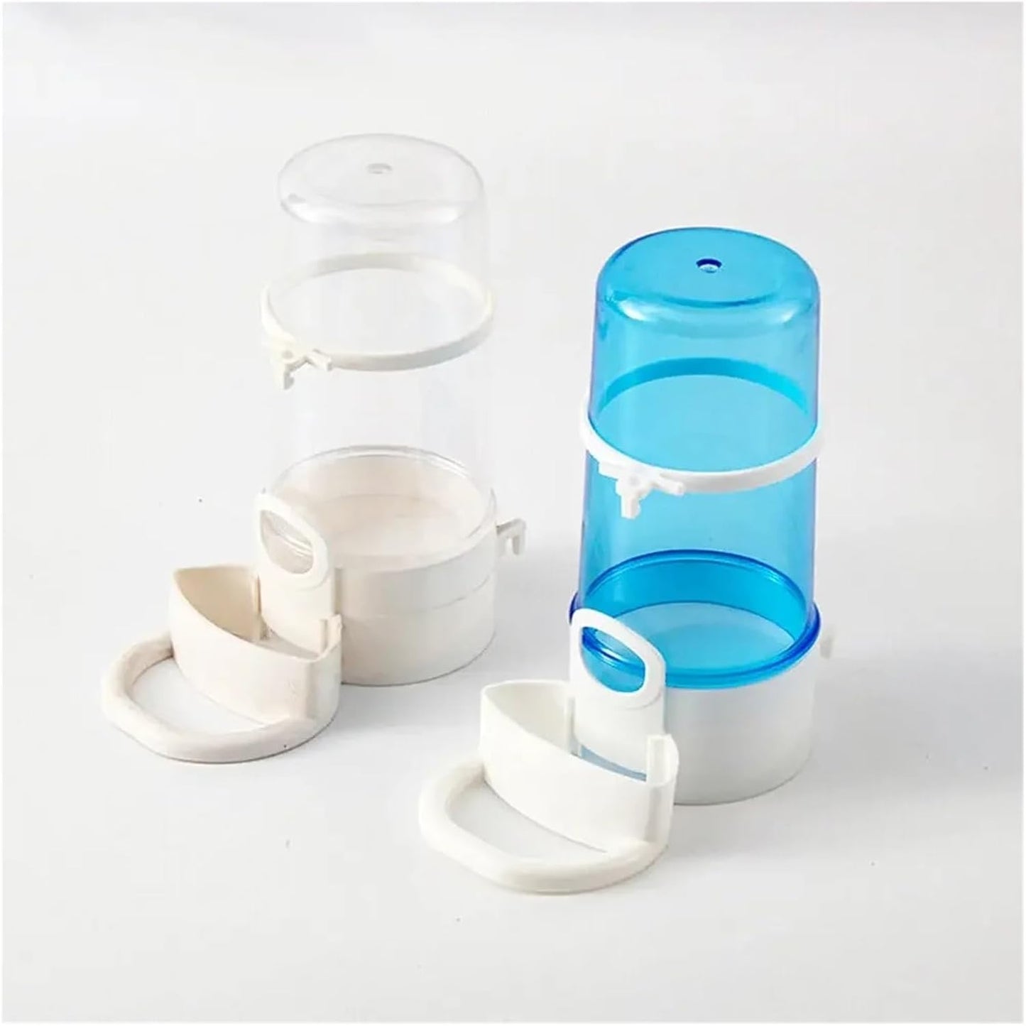 Bird Feeder, Bird Water Drinker Feeder Container Automatic Pet Birdcage Hanging Bowl Bottle Parrot Drinking Food Dispenser,for Garden(White)