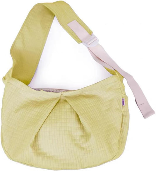 Ferret Sling Carrier - Pet Carrying Bag with Adjustable Strap Hands Free Shoulder Bag Crossbody Travel Slings Soft Small Animal Bonding Pouch Front Backpack for Ferret Rabbit Puppy Kitten (Yellow)