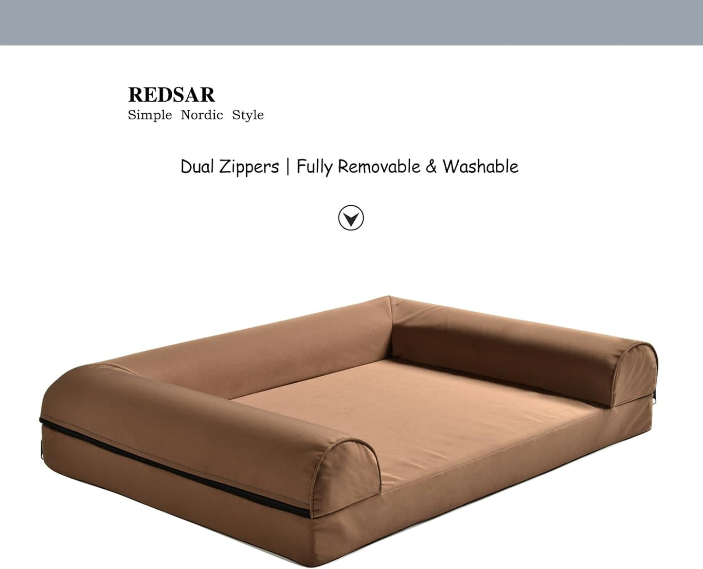 Dog Bed for Large Dogs Chew Resistant & Orthopedic, XL Size Compressible Sofa Bed with Removable Washable Cover, for Labrador, Golden Retriever, Husky, German Shepherd (Brown)