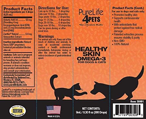 PureLife 4 Pets Healthy Skin Omega-3 for Dogs and Cats
