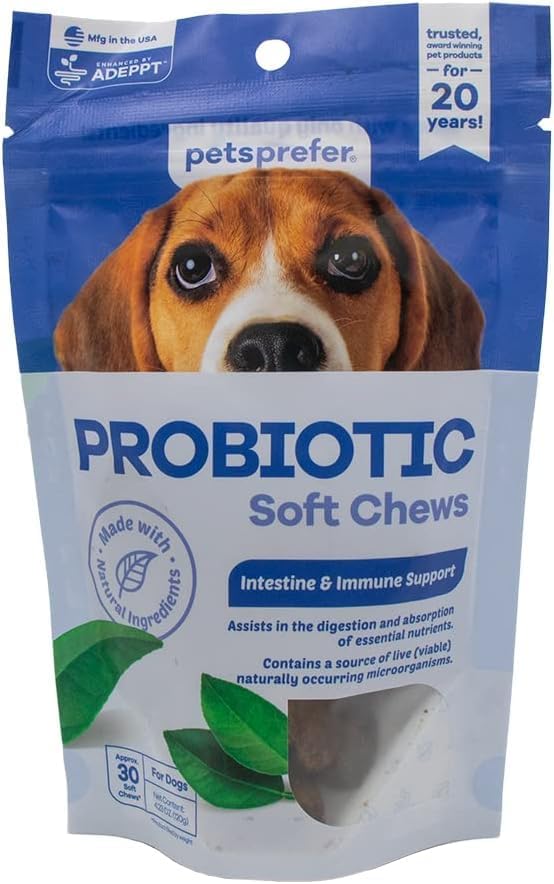 Pets Prefer Probiotic Soft Chews for Dogs, Digestive Supplement for Gut Health & Immune Support, Probiotics for Dogs, 60 count (Pack of 2)