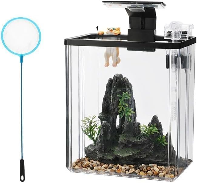 GarveeLife 2.6 Gallon Small Fish Tank, Betta Fish Tank kit with LED Light, Oxygen Generator, Fish Tank Starter Kits for Beta,Goldfish