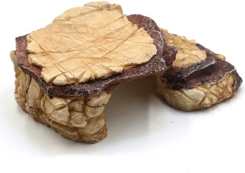 Resin Reptile Rock Hideout Cave Shelter – Durable Eco Friendly Hiding Place with Natural Stone Texture for Lizard Habitat Setup, Terrarium Decor and All Season Enclosure Use (Black)