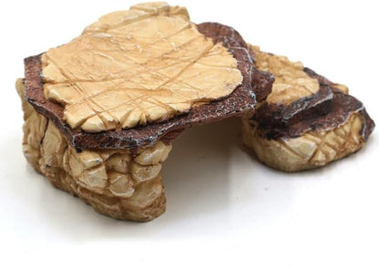 Resin Reptile Rock Hideout Cave Shelter – Durable Eco Friendly Hiding Place with Natural Stone Texture for Lizard Habitat Setup, Terrarium Decor and All Season Enclosure Use (Black)