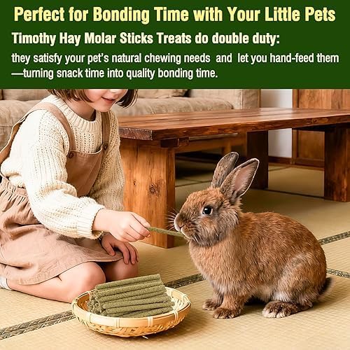 Small Animal Timothy Hay Treats for Hamsters, Golden Hamsters, Guinea Pigs, Natural Healthy Chewing Sticks C