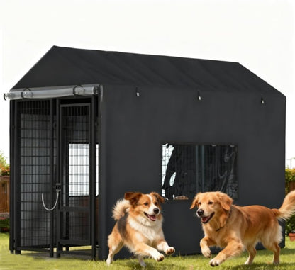 600D Heavy Duty Waterproof Outdoor Dog Kennel Cover, Full Coverage for 8.1'Dx4.1'Wx6.06'H Dog Cages, Only Cover