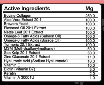 Salmon Oil Omega 3 Fish Oil for Dogs Skin and Coat Supplement | Dog Collagen Aloe Vera Biotin Keratin Flaxseed Nettle Leaf Sea Kelp Hyaluronic Acid Brewers Yeast Vitamin A - Coat Goat