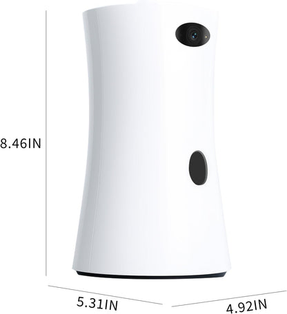 Pet Camera, 360°View Dog Camera Treat Dispenser WiFi with Phone App, Two Way Audio, Night Vision, Remote Treat Tossing, Motion Alert, Interactive Toy for Pet Dog Cat Puppy