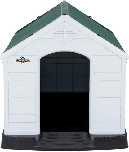 Confidence Pet Medium Waterproof Plastic Dog Kennel Outdoor House Green