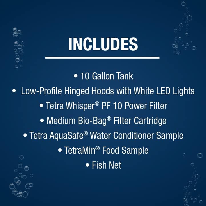 Tetra Aquarium, 10 Gallon, Complete Tropical Fish Tank Kit with LED Lighting for Freshwater Fish