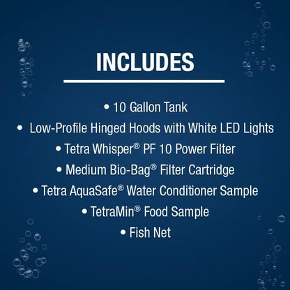 Tetra Aquarium, 10 Gallon, Complete Tropical Fish Tank Kit with LED Lighting for Freshwater Fish