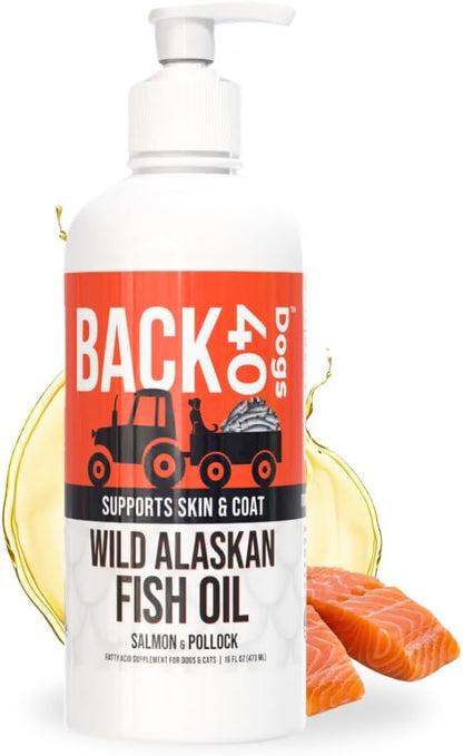 BACK 40 Dogs Kelp Powder Multifunctional Supplement (453g) and Wild Alaskan Fish Oil (473 ml) - Supplements for Optimal Pet Health