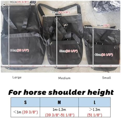 Horse Manure Catcher Bag - Waterproof Equine Diaper for Small/Medium/Large Horses, Lightweight Muck Bag for Easy Riding Cleanup, Size L