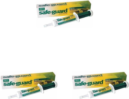 Safe-Guard Equine Paste 10% Fenbendazole Horse Wormer Control Lungworm Stomach and Intestinal Apple Flavor. (Pack of 3)
