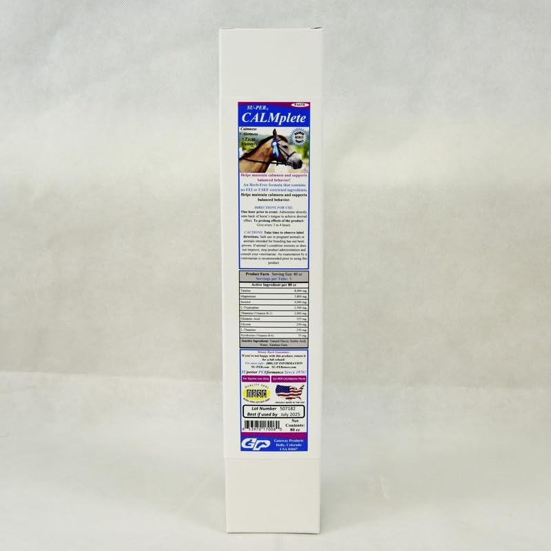 SU-PER CALMplete Horse Calmer Paste - Helps Maintain Calmness & Balanced Behavior - Calming Paste for Horses - 80CC, (2 Pack)