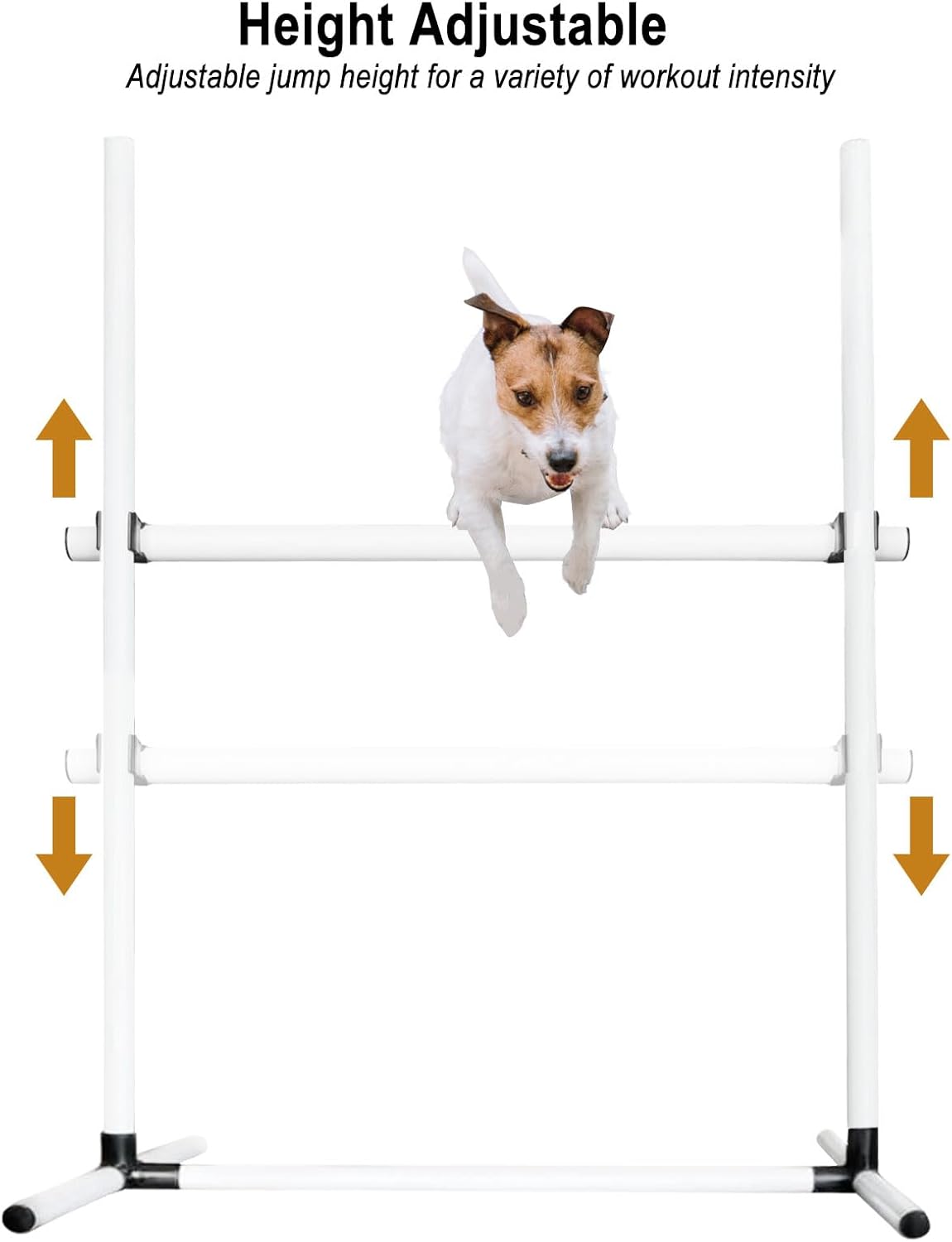 Dog Agility Jump Set with Adjustable Height Bars – Includes Carry Bag, Indoor & Outdoor Jumping Hurdles for Training, Dog Agility Course Equipment