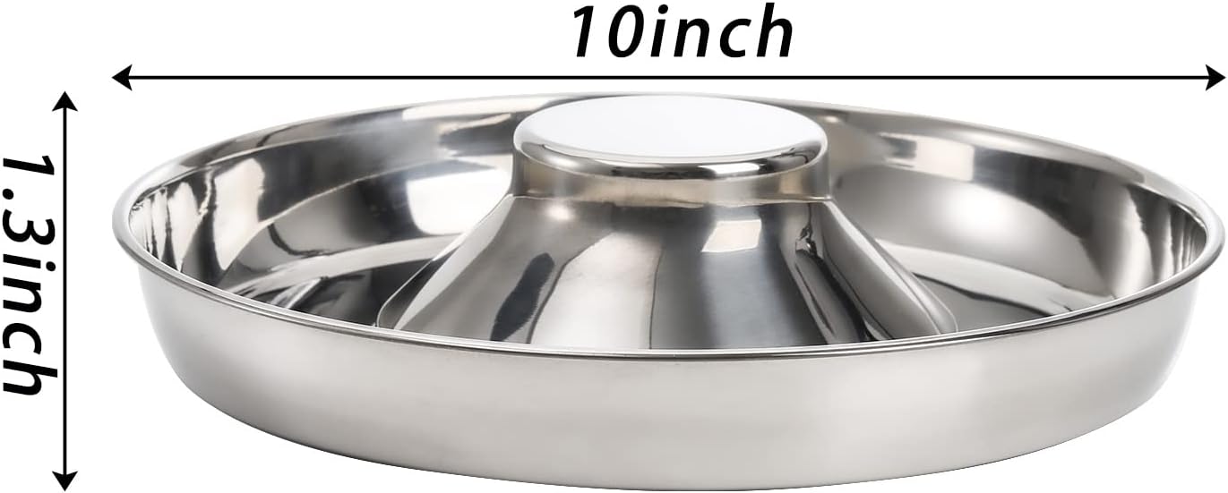 SOUJOY 2 Pack Stainless Steel Puppy Bowls, Pet Slow Feeder Bowls, Non-Skid Dog Food and Water Bowl, Feeding Weaning for Small Medium Large Dogs, Cat, Pets, Multiple Puppies