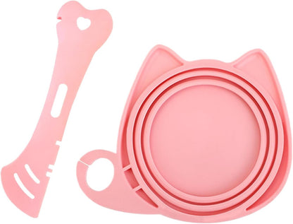 Lid and Spoon for Cat Food Jars | Lids for Cans and Spoons for Cats, Silicone Cover for Storage, and Scoop for Portioning Meals