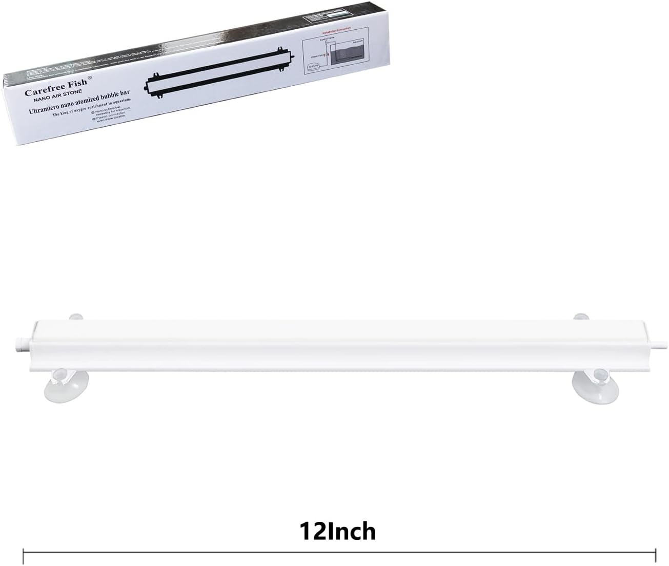 Carefree Fish Aquarium 6/12Inch Nano Materials Air Stone Strip Fish Tank Bubble Stone for Saltwater and Fresh Water (Not Harm The Health of The Fish)(No Include Air Pump)