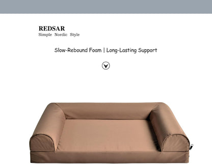 Dog Bed for Large Dogs Chew Resistant & Orthopedic, XL Size Compressible Sofa Bed with Removable Washable Cover, for Labrador, Golden Retriever, Husky, German Shepherd (Brown)