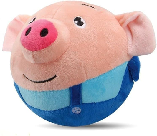 Interactive Dog Toy, Lively Moving pet Plush Toy, 2026 Upgraded Rechargeable Dog Ball Toy with Recording Function, Washable Plush Cartoon Piglet (1 PCS)