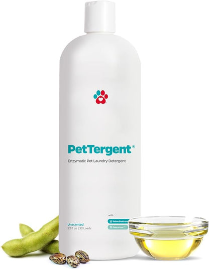 Pet Parents® PetTergent®, Enzymatic Pet Laundry Detergent, 32 oz 32 Loads Pet Stain Remover & Pet Odor Eliminator, Laundry Detergent for Pets (Unscented, 32 oz)