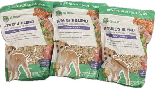 Dr. Marty Nature's Blend Freeze Dried Raw Dog Food for Small Dogs (3 Bags x 16 oz)