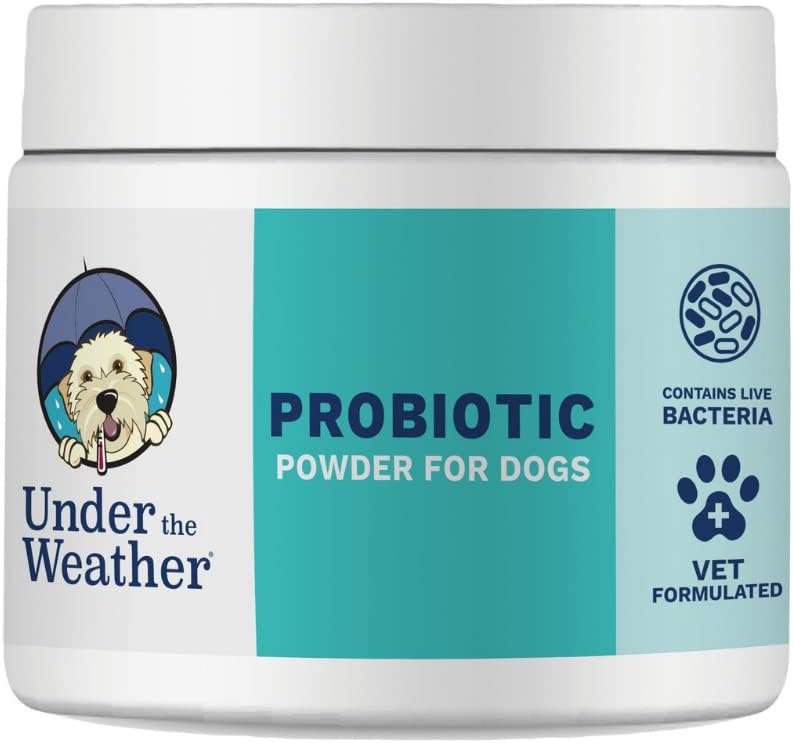 Under The Weather Pet Probiotic Powder for Dogs | Vet Formulated Dog Probiotics Supplement Filled with Good Bacteria | Promotes Healthy Digestion, Appetite, and Strong Immune System| 120 Servings