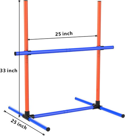 6Set Dog Agility Jumps Hurdle Course Training Equipment for Dogs, Indoor Outdoor Backyard Exercise Equipment
