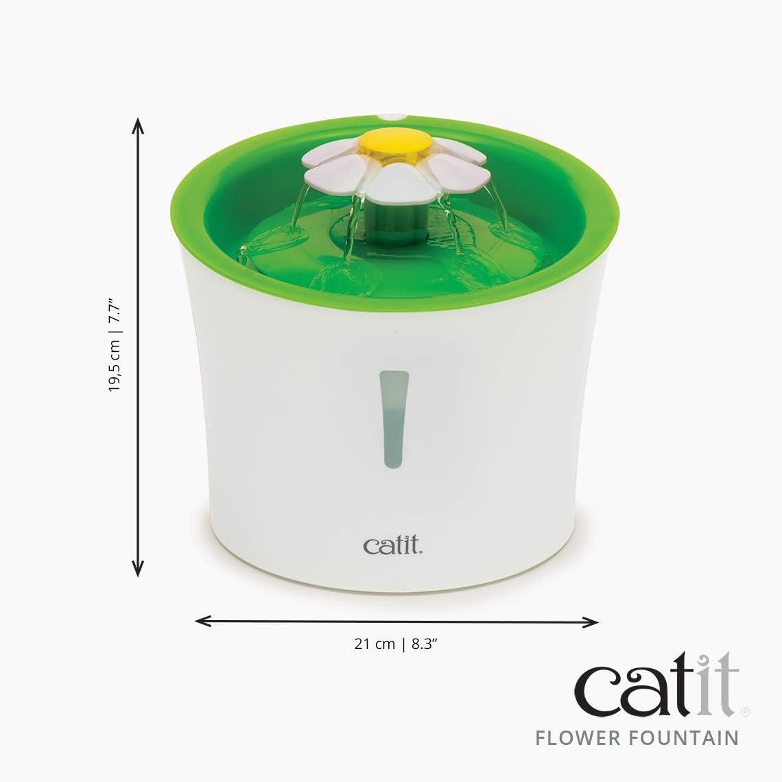 Catit LED Flower Fountain with Triple Action Filter, Cat Drinking Water Fountain, 3 L