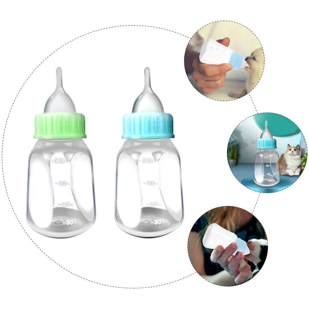 Mipcase Puppy Bottles for Nursing Set 2-Pack 4Oz Feeding Bottles with Precise Scale for Hand-Feeding Puppies and Kittens Lightweight Pet Nursing Supplies